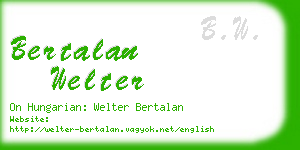 bertalan welter business card